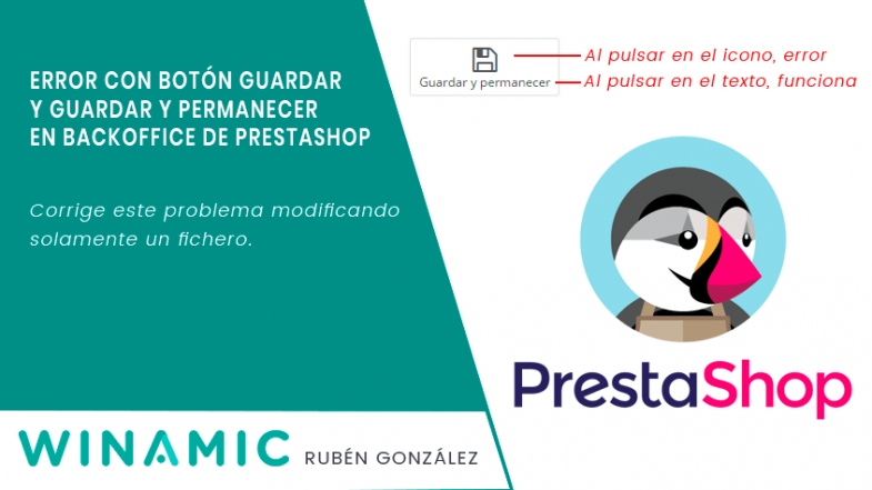Error botón guardar en Prestashop