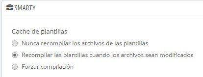 Smarty Cache Prestashop normativa España