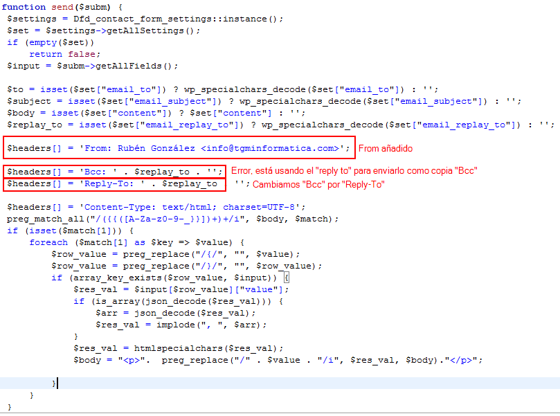 Contact Form código fuente plantilla