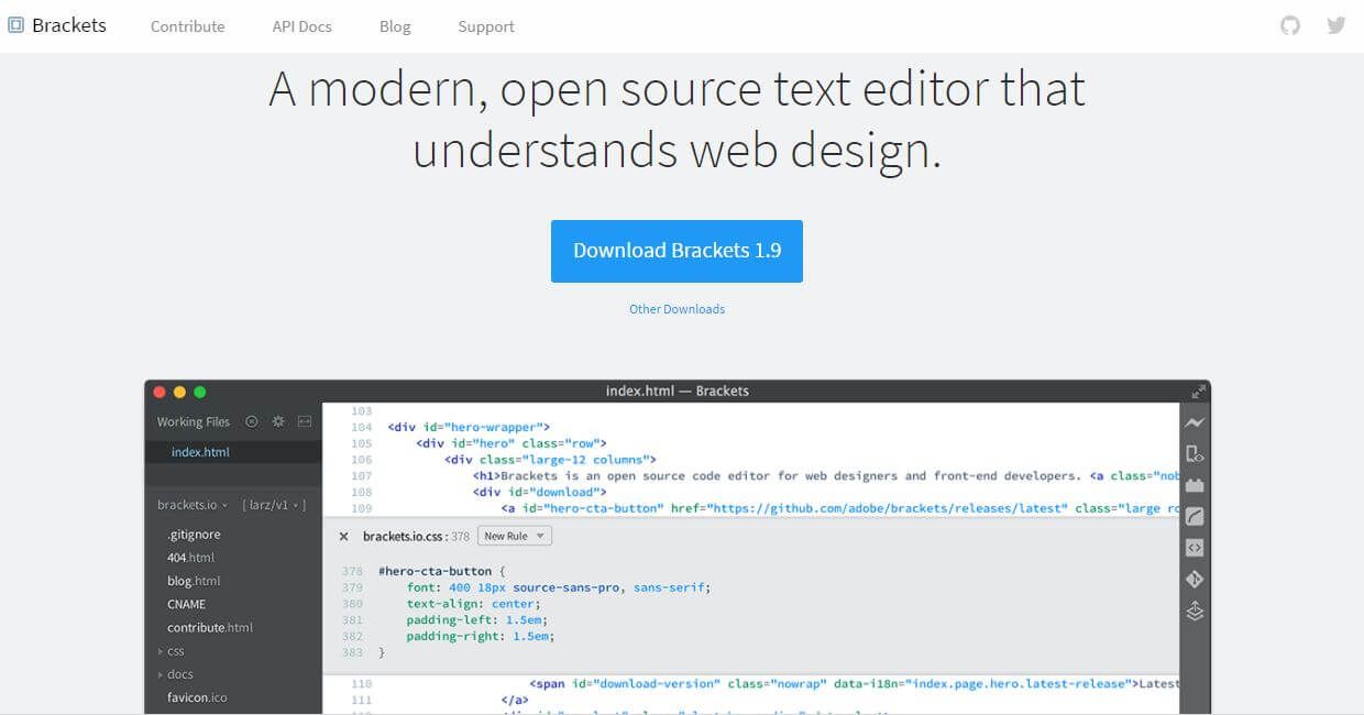 Brackets Editor WordPress