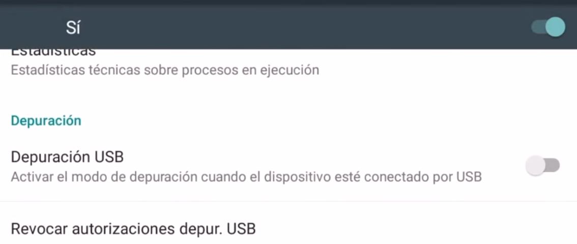 Habilitar depuración USB en Android