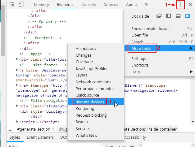 Habilitar depuración remota Google Chrome
