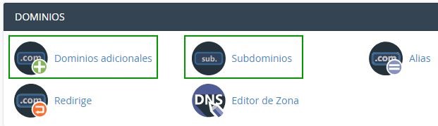 Cpanel dominios