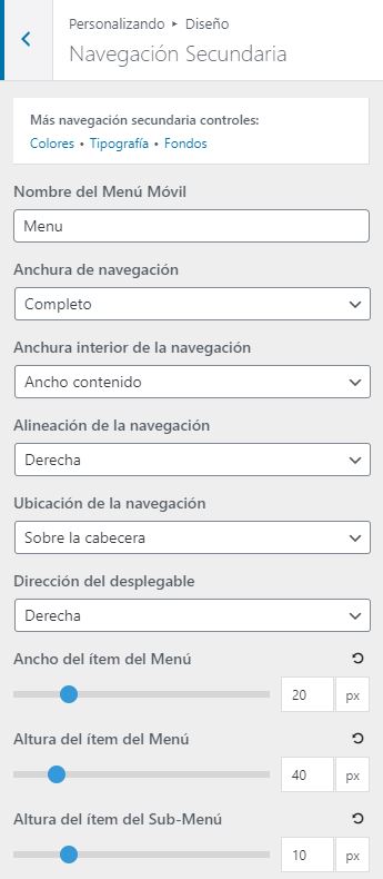 menú secundario generatepress