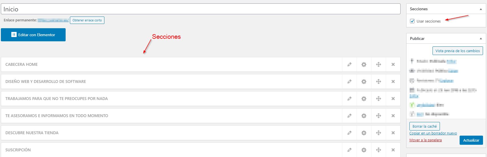 Editar sección generatepress