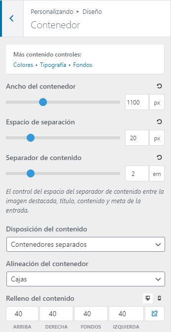 Espaciado generatepress