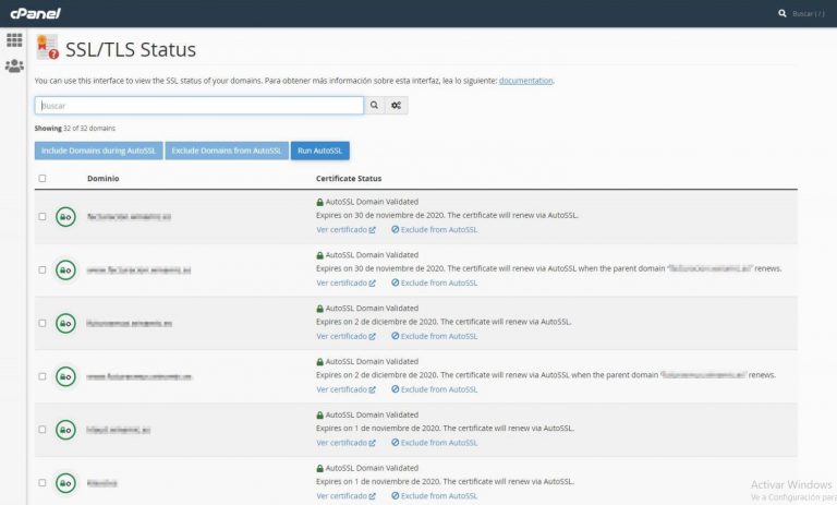 Panel SSL let's encrypt Raiola