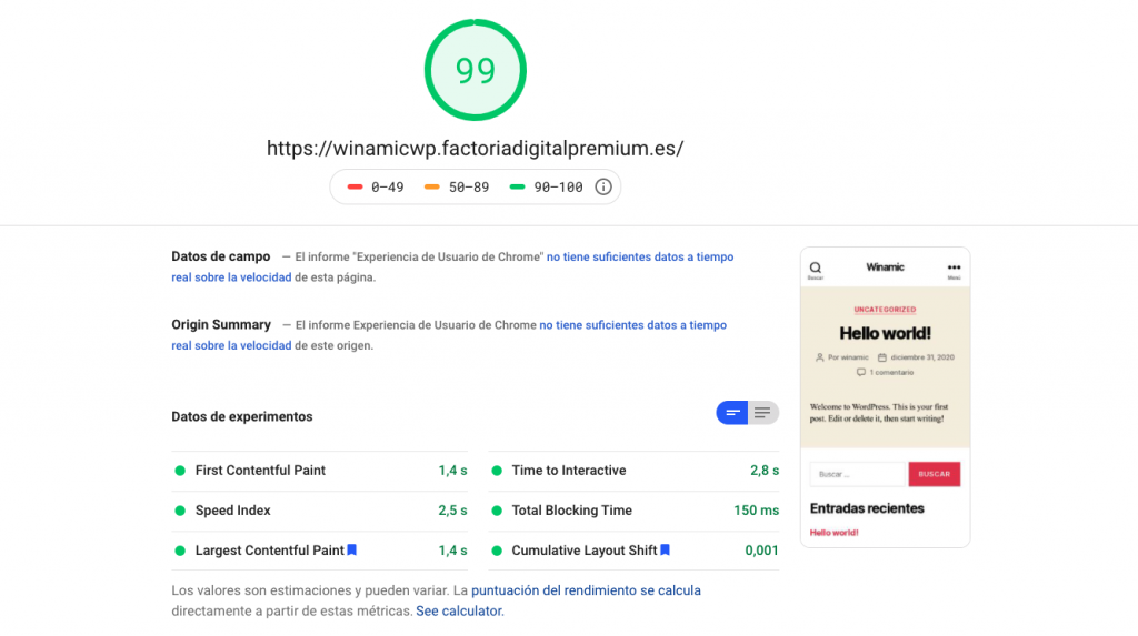Factoría Digital PageSpeed