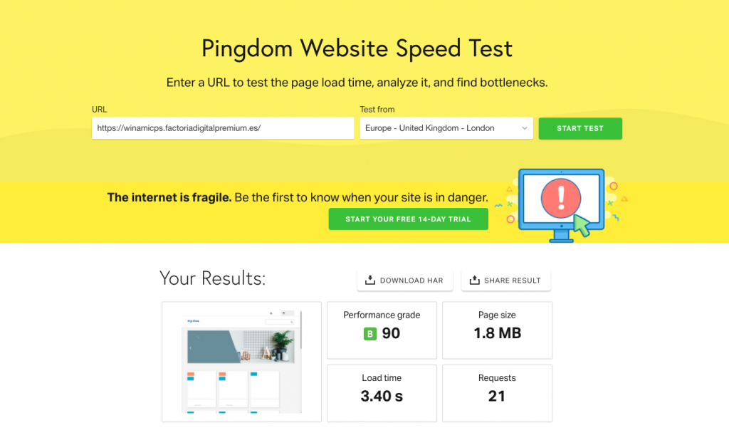 Factoría Digital Prestashop Pingdomtools
