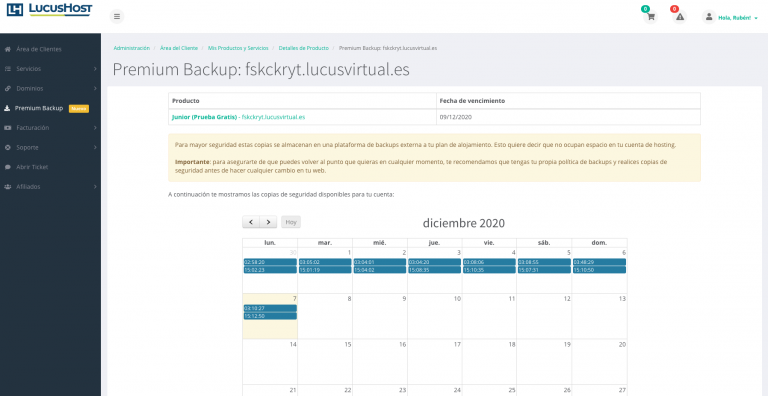 Lucushost panel backups